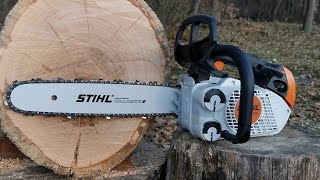 Stihl MS 151 TC 236 cc  11 kW  first startcuts big wood cut factory rpm and more [upl. by Sirac]