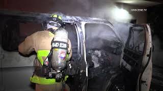 San Diego Vehicle Fire 03162024 [upl. by Sairu62]