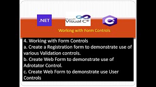 Registration form  Validation controls  Ad rotator Control  User Controls  Aspnet with Csharp [upl. by Purity565]