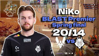 CS2 POV G2 NiKo 2014 vs Vitality Anubis  BLAST Premier Spring Final 2024 [upl. by Shugart]