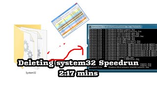 Deleting system32 Windows 10 Speedrun 217 mins world record [upl. by Simetra]