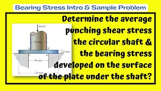 Mechanics of Deformable Bodies Lesson 4 Bearing Stress  Tutorial  Lecture Video [upl. by Ellemaj]