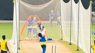 Ms Dhoni Consecutive Three Sixers In Csk Practice Camp msdhoni csk ipl2024 ipl [upl. by Langsdon]