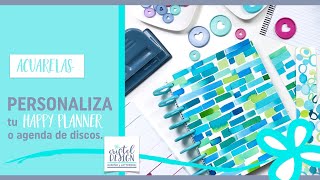 Personaliza Tu Agenda Happy Planner  Haz las tapas con ACUARELAS [upl. by Aiderfla]