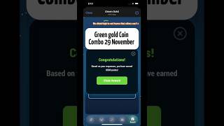 29 November green gold combo cards today green gold daily combo GreenGoldBot shortsfeed ytshorts [upl. by Lacram]