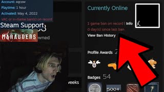 xQc Shocked Realizing he Got Banned by Devs on Steam Game amp Shows on his Steam Profile [upl. by Kathleen]