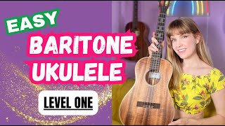 Your First Baritone Ukulele Lesson Easy Beginner [upl. by Sioux110]