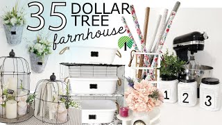 35 Farmhouse Dollar Tree DIY Crafts  Pretty and EASY Ideas [upl. by Attenej]