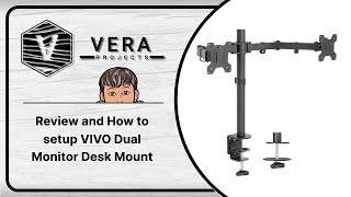 Review and How to setup VIVO Dual Monitor Desk Mount [upl. by Tanney]