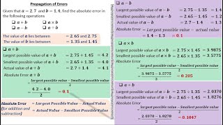 APPROXIMATION amp ERRORSPROPAGATION OF ERRORSADDITION SUBTRACTION MULTIPLICATION AND DIVISION [upl. by Trebla]