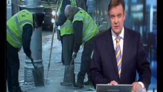 HQ Man slips on ice on RTEs Six One News [upl. by Fernyak]