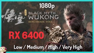 AMD RX 6400  Black Myth Wukong Benchmark Tool Test 1080p [upl. by Ylrebmik656]