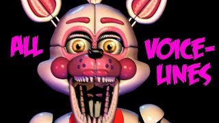 Funtime Foxy  All Voicelines with Subtitles  Ultimate Custom Night [upl. by Anelam]