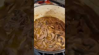 Easiest stroganoff from scratch cookingathome easyrecipe cookwithme dinnerideas stroganoff [upl. by Eeneg]