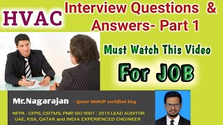 HVAC Interview Questions and Answers l HVAC Important QuestionsMust watch before InterviewPart 1 [upl. by Leonardi]