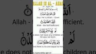 Kullu Allahu ahad in islamic quran youtube short [upl. by Weide470]