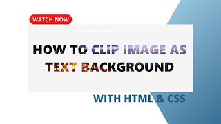 How to clip image as text color with CSS backgroundclip [upl. by Ayom]