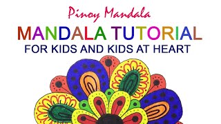 HOW TO DRAW MANDALA FOR KIDS  ENG [upl. by Johnnie360]