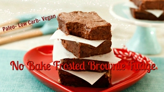 No Bake Frosted Brownie Walnut Fudge Low Carb Paleo amp Vegan [upl. by Infeld342]