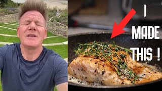 I made GORDON RAMSAYS PAN SEARED CRISPY SALMON RECIPE  Its actually SO GOOD [upl. by Akiemahs]