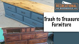 Old Dresser Turned into Farmhouse Style Window Seat [upl. by Modnarb884]