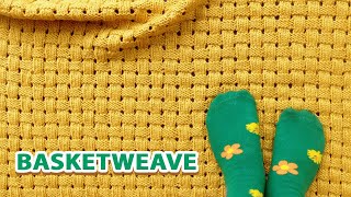 HowToKnit Basketweave Stitch  Easy to knit [upl. by Linnet]