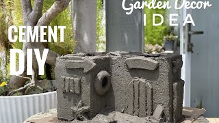 Tiny Treasures Mini House With Succulents Roof  How to make cement pot easily at home  Cement DIY [upl. by Eytteb522]