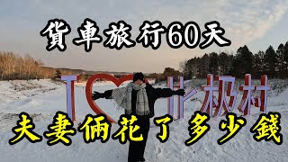 货车自驾体验东北极寒，夫妻两人60天吃住全在车里，总共花费多少钱？【868房车旅行】 [upl. by Maleki]