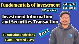 Investment Information and Securities Transaction Old is gold solutions [upl. by Anitnauq335]