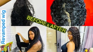 Revamped Curly Wig Using the Boiled Water Method 2024Old Curly Wig Restored to New [upl. by Asiral]