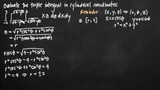 Converting triple integrals to cylindrical coordinates KristaKingMath [upl. by Lilla674]