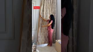 Others with curtains vs Me with curtains 🤣 comedy fashion priyalkukreja subscribe [upl. by Ahsoek]