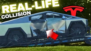 Tesla Cybertrucks First Major RealLife Collision [upl. by Rist]