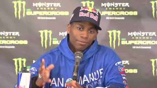 Supercross  Anaheim 1 2010  Press Conference James Stewart [upl. by Caldeira]