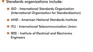 Communication Basics  9  Standards Organizations [upl. by Eigriv]