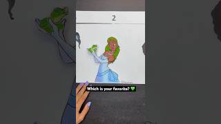 Which Tiana’s hair is your favorite 👩🏾‍🦱💚 shorts princess hair drawing art artist craft [upl. by Quartana74]