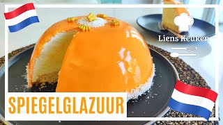 Glazuur in iedere kleur  SPIEGELGLAZUUR  Zo maak je oranje spiegelglazuur [upl. by Kinnon]