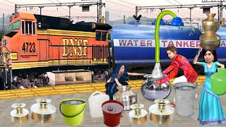 Summer Water Crisis Train Water Tanker Hindi Kahaniya Moral Stories Water Problem New Comedy Video [upl. by Ramej62]