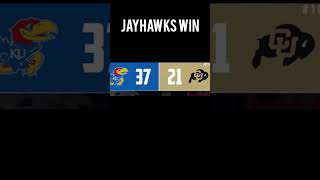 JAYHAWKS WIN ncaafootball [upl. by Marti579]