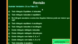 Matemática  Aula 34  Geometria Plana  Triângulos  Noções Gerais  Parte 2  Final [upl. by Marguerie850]