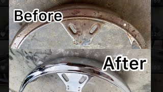 Buffing and Polishing Steel Mudguard of yamaharx100 135 at home video ytvideo buffing polishing [upl. by Enetsirk]