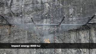 2011 World record  20 metric tons rockfall impact stopped [upl. by Erdnaek]