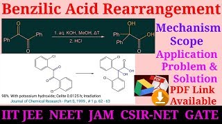 Benzil Benzilic acid rearrangement problems with solution IIT JAM UGC CSIR NET SET GATE CHEMISTRY [upl. by Aihsemat]