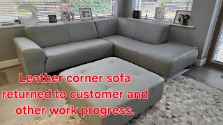 leather sofa return to customer and other workshop activities [upl. by Annaeoj688]