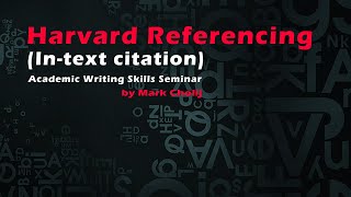 Harvard Referencing Intext citation Academic Writing Skills [upl. by Mure]