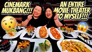 EXCITING NEWS ENTIRE MOVIE THEATER TO MYSELF TRYING CINEMARK MOVIE FOOD MUKBANG EATING SHOW [upl. by An]