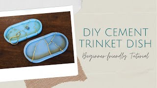 DIY TRINKET DISH  BeginnerFriendly Tutorial Using ✨CEMENT✨ [upl. by Enak]