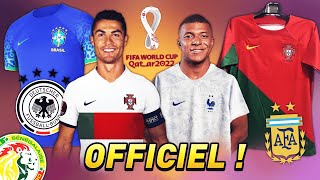 LES NOUVEAUX MAILLOTS POUR LA COUPE DU MONDE 2022  ÉQUIPE DE FRANCE BRÉSIL ALLEMAGNE… [upl. by Vinita]