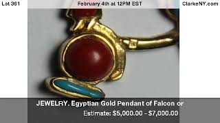 JEWELRY Egyptian Gold Pendant of Falcon or [upl. by Ayal370]