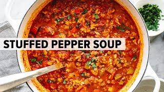 STUFFED PEPPER SOUP is the cozy soup recipe you need for winter [upl. by Euqinomod]